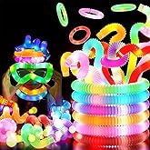 HAMIMOS 24 PCS Light Up Pop Tubes Glow Sticks, Christmas Halloween Light Toys Party Decorations Supplies Favors for Kids, Sensory Toys Toddler Learning Activities for Boys Girls