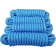 Amarine Made 2 Pack Of 3/4 Inch 25 FT Double Braid Nylon Dockline Mooring Rope Double Braided Dock Line,Working Load Limit: 1900LBS,Breaking Strength: 9500LBS (White