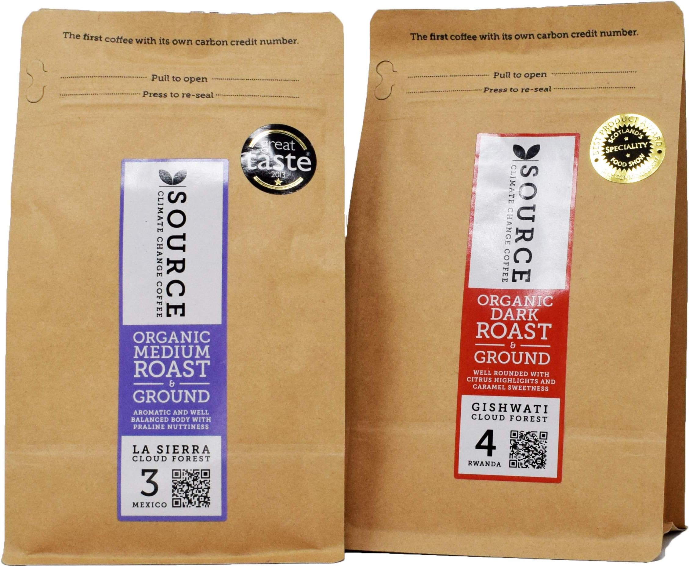 Discover Coffee Gift Set - Source Climate Coffee - Ground / Filter Coffee Discovery (2X 227g - Rwanda & Mexico)