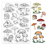 INFUNLY Mushroom Clear Stamps Rubber Stamps for