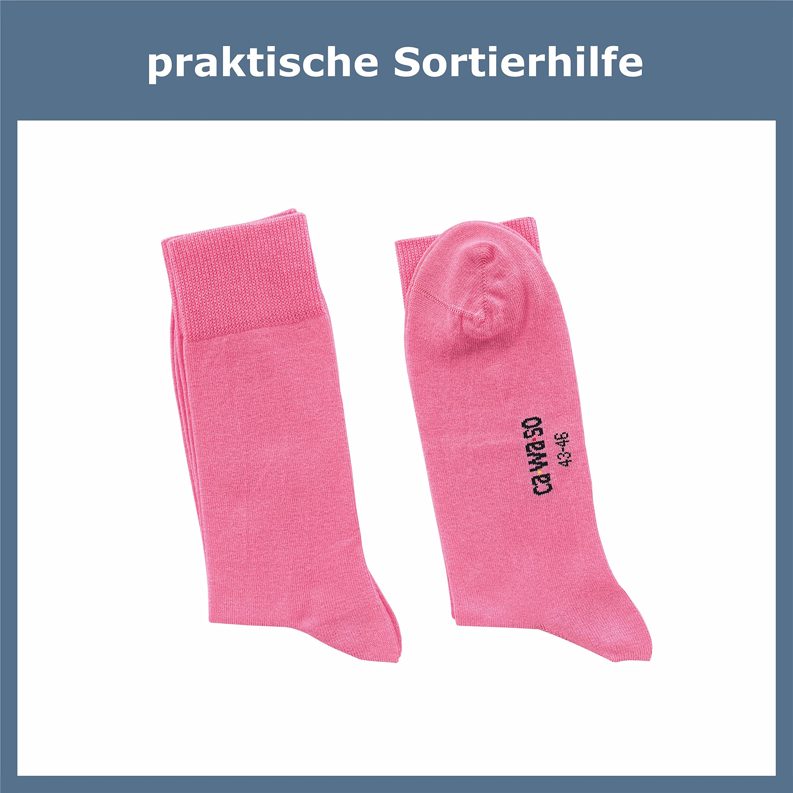 ca·wa·so Herren Socken aus 100% Baumwolle | Reine Baumwollsocken im 10er-Set | Freizeitsocken ohne Naht mit verstärkter Ferse & Spitze (43-46, farbig 1) 6