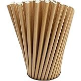 100 Kraft Biodegradable Paper Straws co-Friendly Biodegradable Drinking Straws Bulk for Party Supplies, Bridal/Baby Shower, B