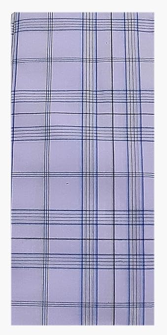 THE ANTILLES FABRICS White Check Pattern Cotton LUNGI, Long Size