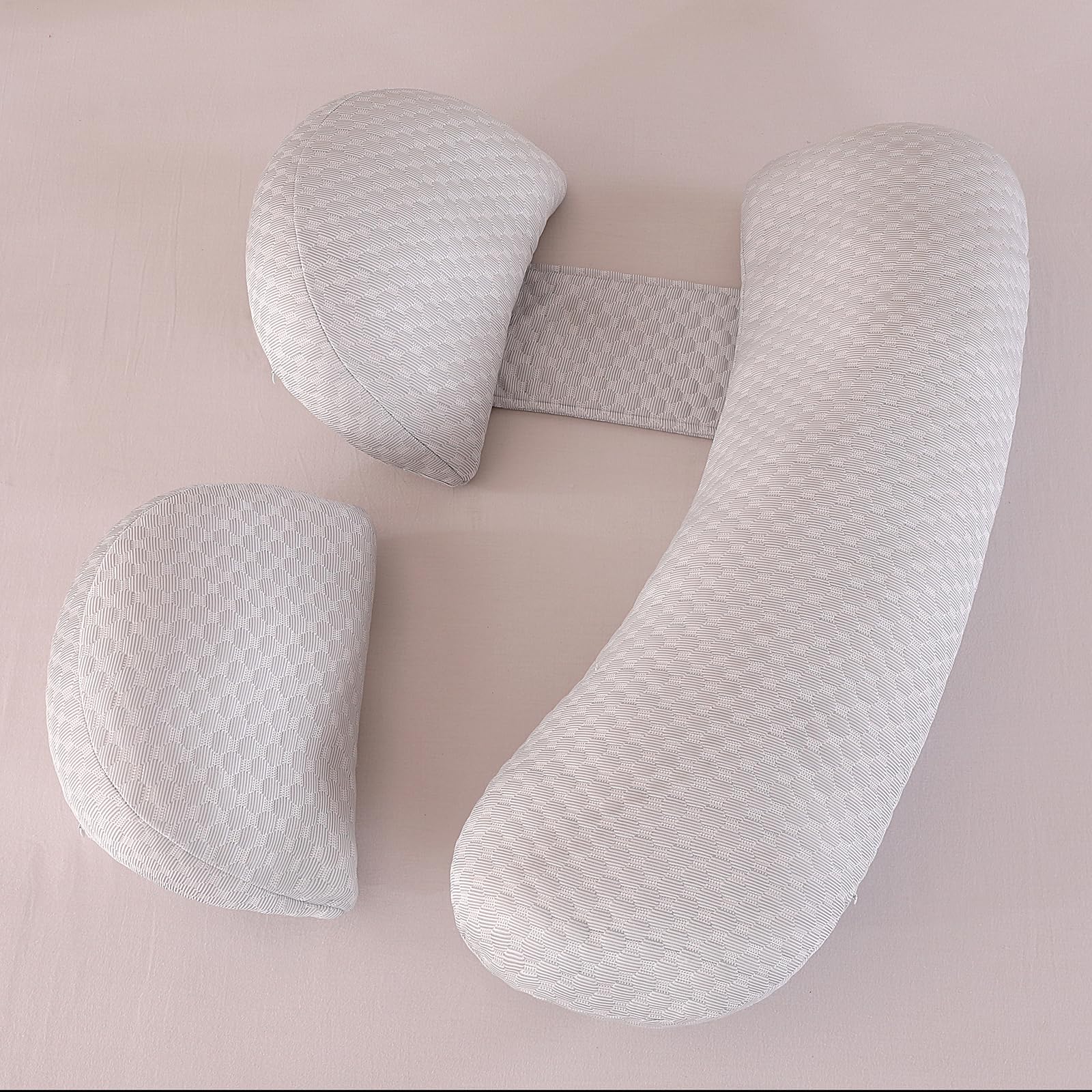 SHANNA Pregnancy Pillow for Sleeping, Extended Full Body Pillow Pregnancy Pillows, Maternity Pillow Support for Back, Hips, Legs for Pregnant Women, With Washable Cover (Cooling Grey)