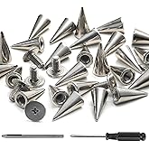 YORANYO 100 Sets Spikes and Studs 12MM Spikes for Clothing Metal Studs Rivets for Leather Punk Spikes Rivets Screw Back Studs and Spikes for Clothing Shoes Belts Bags Hats 15/32 Inch (Silver)
