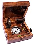 Bronze Alidade Sundial Compass 4.6" - Marine Box By