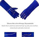 Kim Yuan 14in Leather Welding Gloves Heat Fire Resistant Gardening Oven Grill view 4
