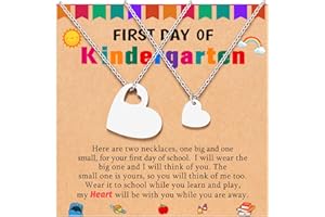UNGENT THEM Mother Daughter Necklace First Day of School Gifts Back to School Mommy and Me Necklace Set for Daughter Girl