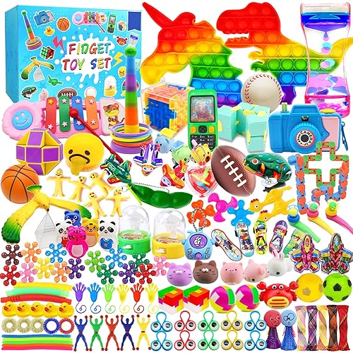 125 Pack Fidget Toys Assortment for Kids 4-8-12,Stress&Anxiety Relief Toys  for Party Favors,Treasure Box Fillers,Classroom Prizes