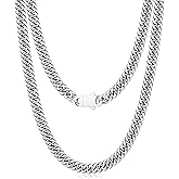 Joymoly 5MM/7MM/9MM Cuban Link Chain for Men Boys with Push-Lock Clasp, Thick 18K Gold Plated Stainless Steel Chains for Men, Cool Mens Necklace Chain 18/20/22/24/26 Inch