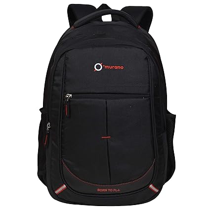 Murano Spiral 15.6 Inch Polyester Laptop Backpack for Men Women and 26 LTR Water Resistance Backpack- Black