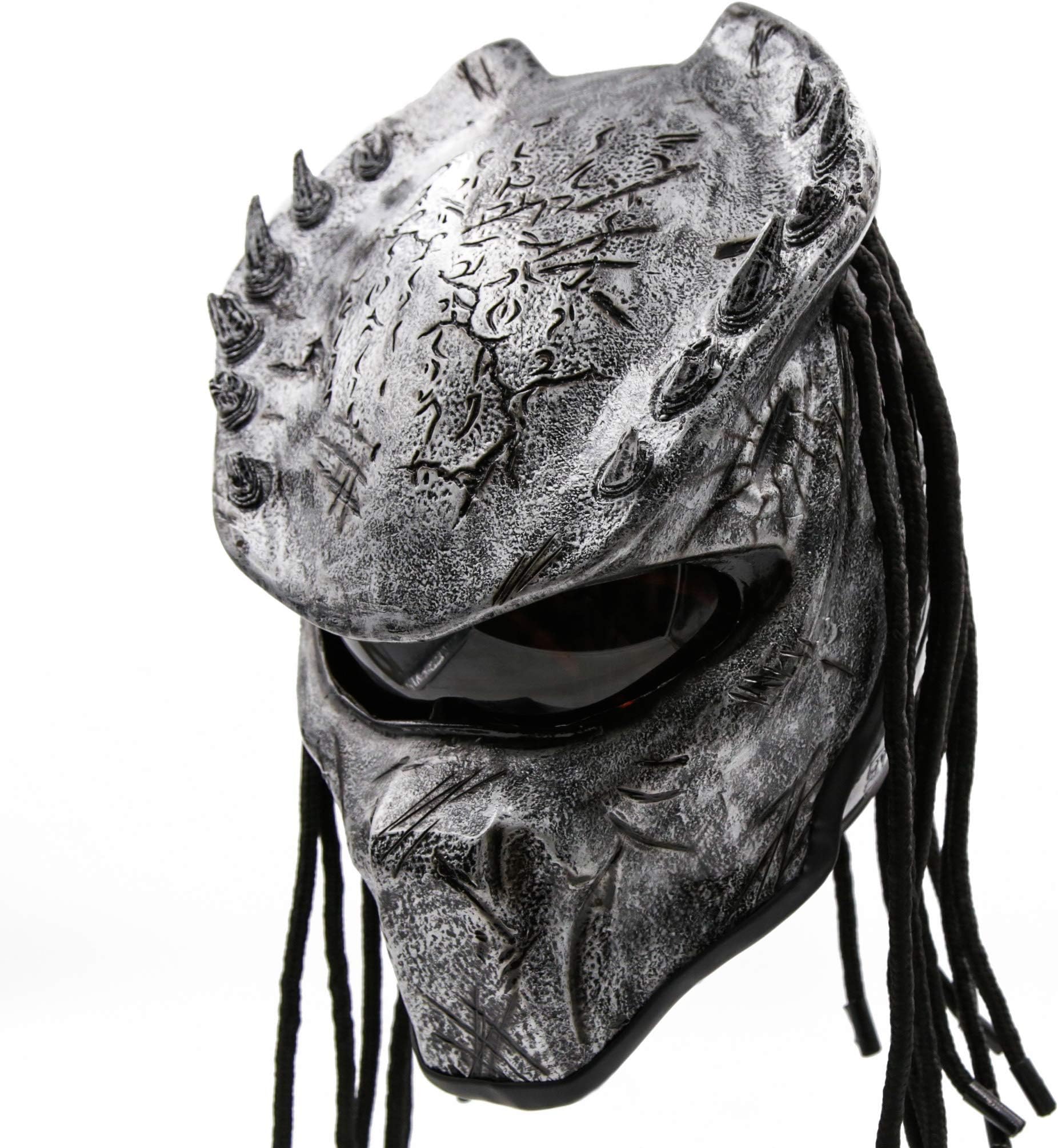 Predator Motorcycle Helmet - SNI Approved - Unisex - Silver Spiked