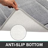 Pauwer Microfiber Soft Bath Mat Set 2 Piece Grey 53x86cm + 50x50cm Non Slip view 4