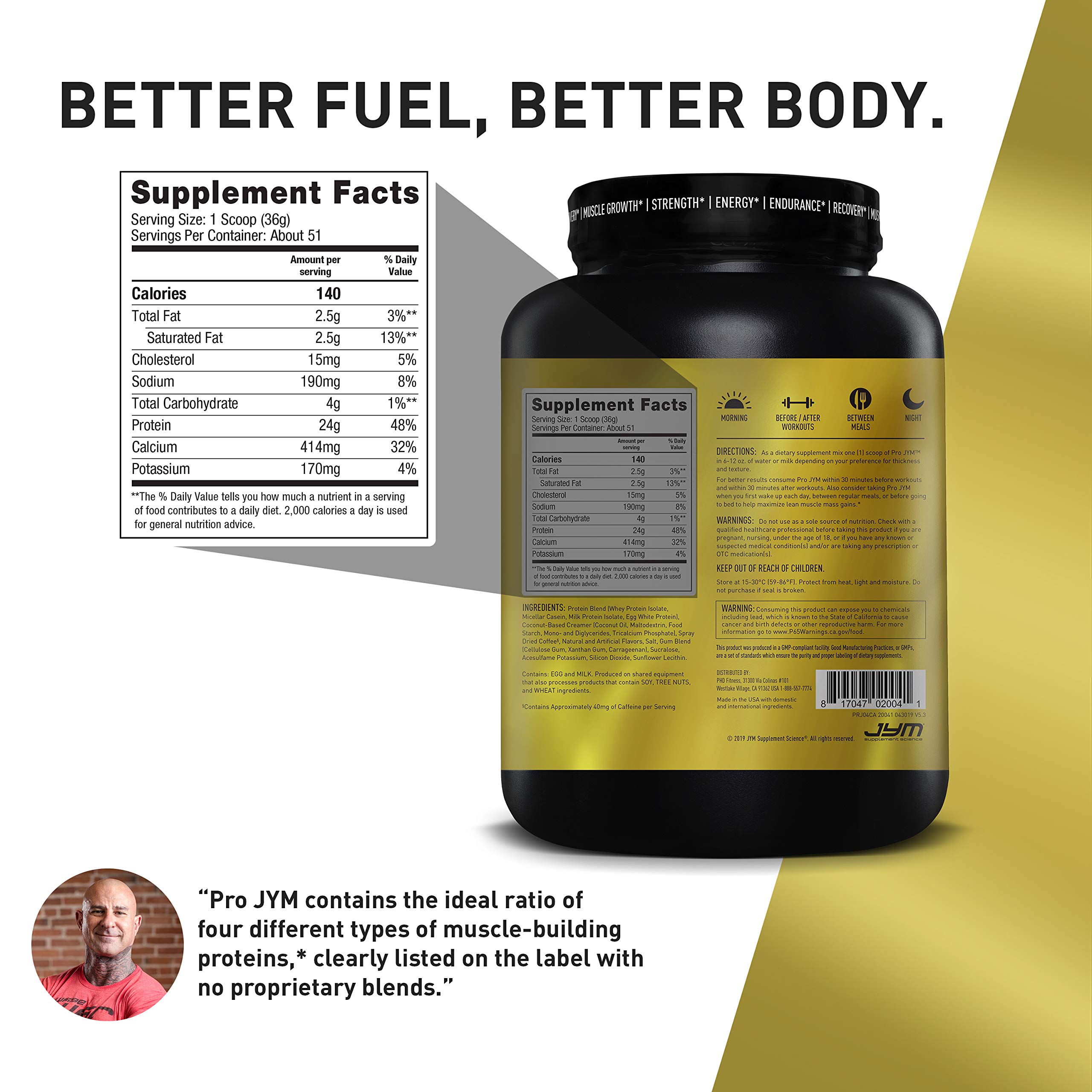 Pro JYM Protein Powder Egg White, Milk, Whey Protein Isolates