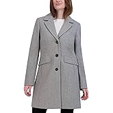 Laundry by Shelli Segal Women's Faux Wool Winter Coat– Single-breasted Dress Coat With Notch Collar