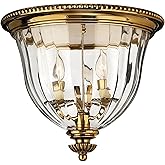 Hinkley Cambridge Traditional Three Light Flush Mount, Burnished Brass