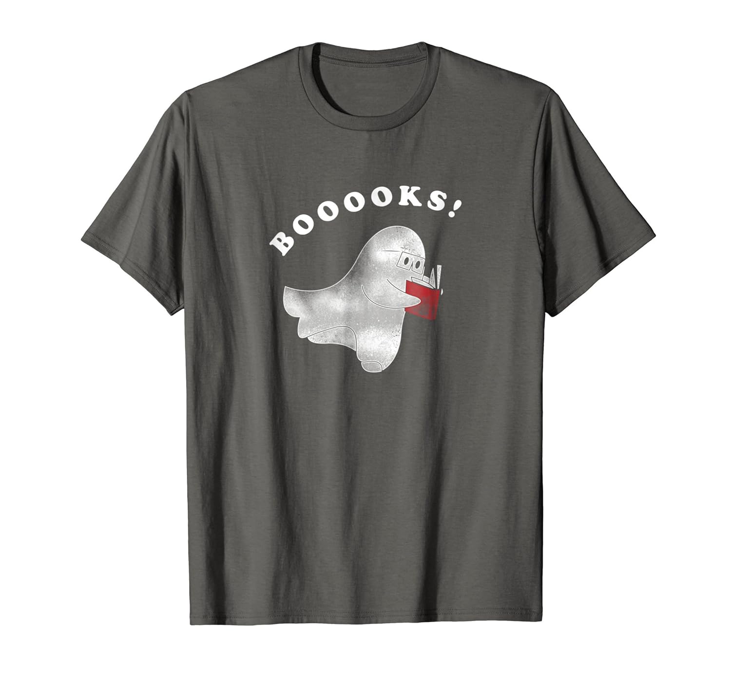 Booooks! Ghost Reading Books Halloween T-Shirt-ANZ