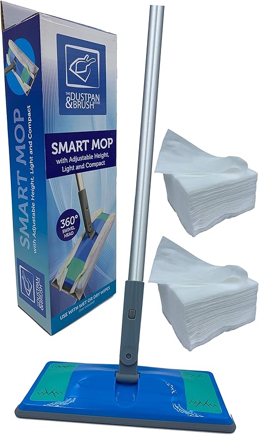 Laminate Floor Mop with Wipes Flat Mop with Wet and Dry Floor Wipes