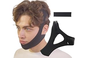 INCANDESCO Anti Snoring Chin Strap, Chin Strap for Sleeping, Premium Airflow Jaw Strap, Stop Snoring Chin Strap, Snoring Solution for Men and Women, Breathable Chin Strap with Adjustable Velcro (Black)