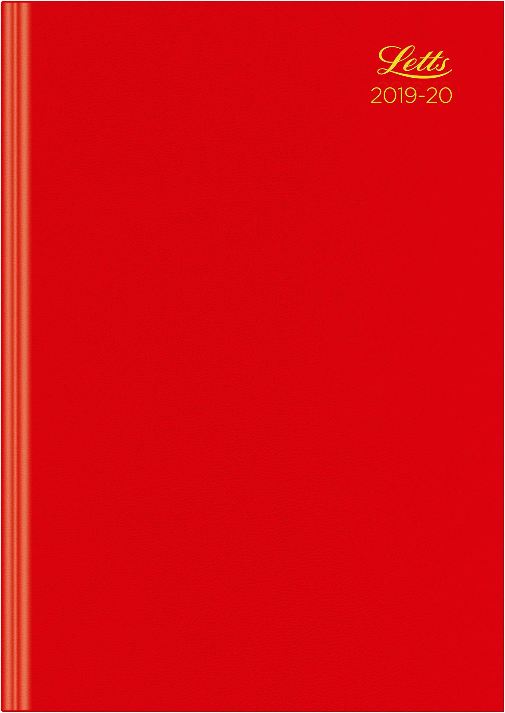 Letts Standard A4 Academic 19-20 Day per Page with appointments 13 Month Diary - red