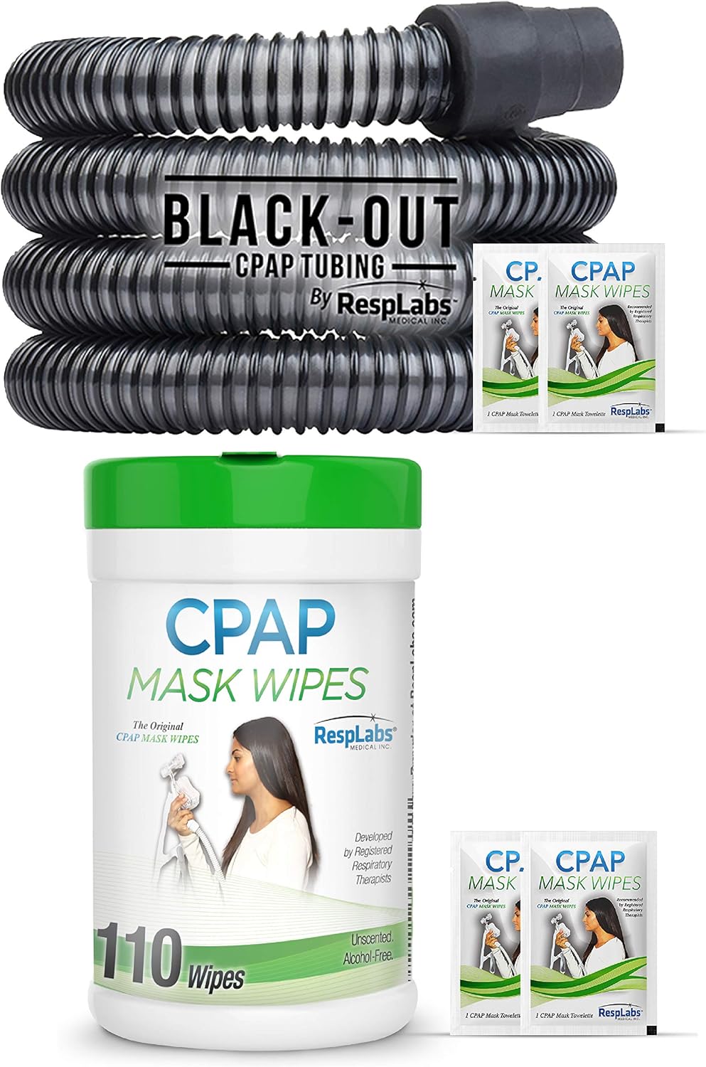 RespLabs CPAP Hose Replacement, 6 Foot BlackOut Tubing and