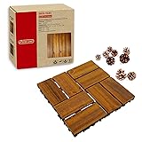 10 PCS Interlocking Deck Tiles 12" x 12", 8 Slats
