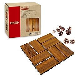 10 PCS Interlocking Deck Tiles 12" x 12", 8 Slats