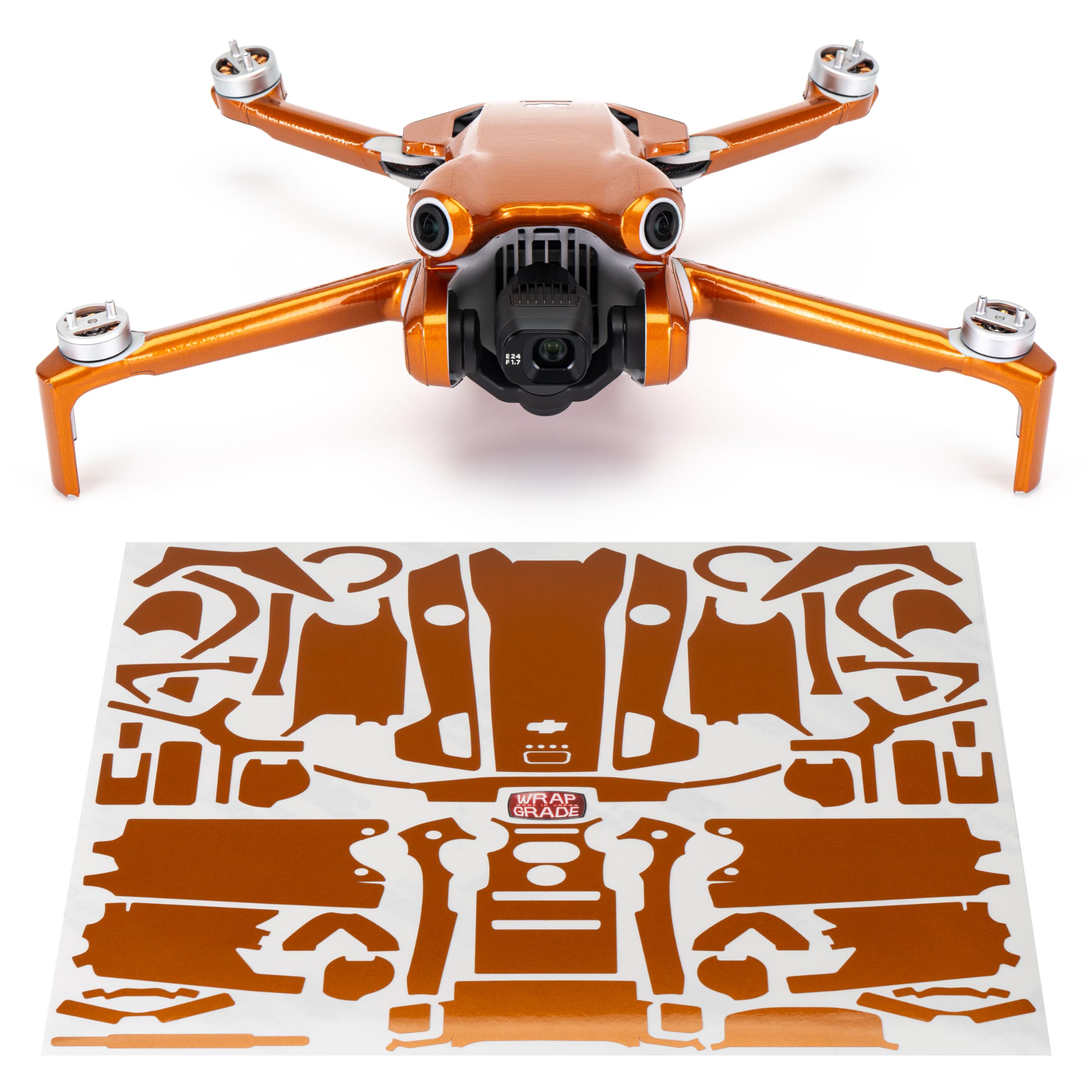 WRAPGRADE Skin Stickers Compatible with DJI Mini 4 Pro | Full Wrap (Butterfly Copper)