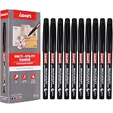 Luxor CD/DVD/OHP Marker in Classic Black, Pack of 10, Ideal for Clear and Permanent Markings on Discs and Overheads