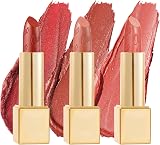 Oulac Metallic Shine Lipstick Set Orange Coral Full Coverage Vegan Cruelty-Free