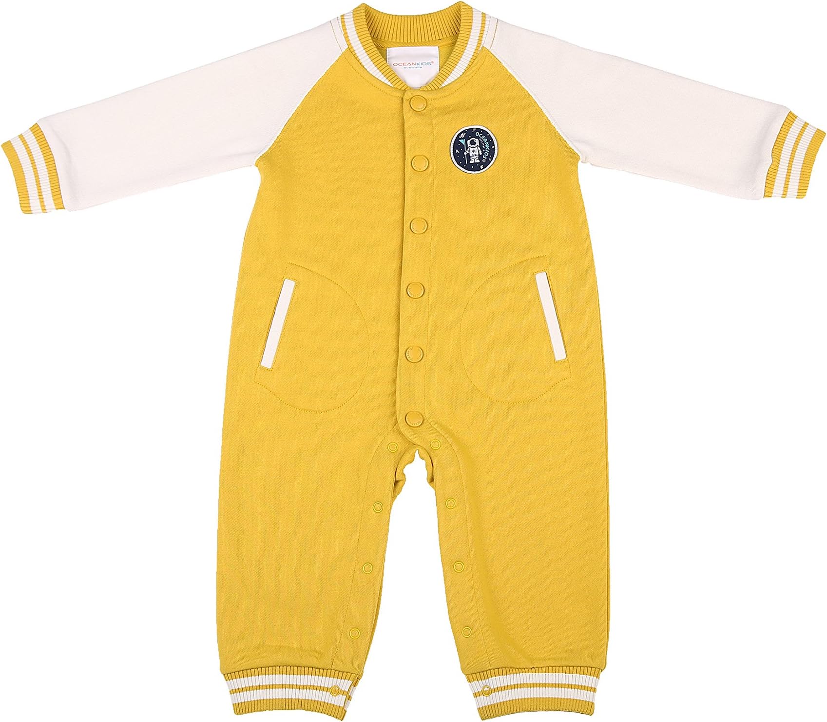 Oceankids Baby Girls' Infant Ourterwear Baseball Jumpsuit 6-24 Months