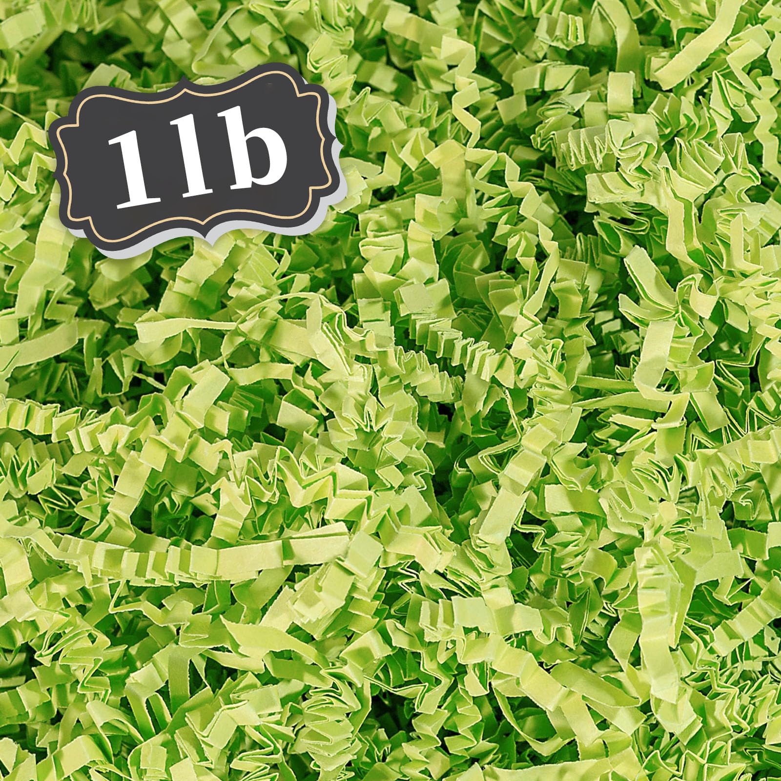 Photo 1 of 1 LB Light Green Crinkle Cut Paper Shred Filler Great for Gift Wrapping, Basket Filling, Birthday, Wedding, Halloween, Thanksgiving, Christmas Day, New Year Party Decorations Filling Supplies A