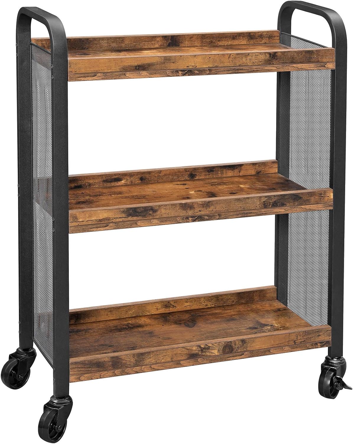 outdoor serving cart with storage on Amazon Com Vasagle Daintree Serving Cart Slim Kitchen Cart For Narrow Spaces Rolling Storage Cart And Organizer Utility Cart With Casters Wheels Easy Assembly For Kitchen Bathroom Rustic Brown Ulrc66bx Kitchen