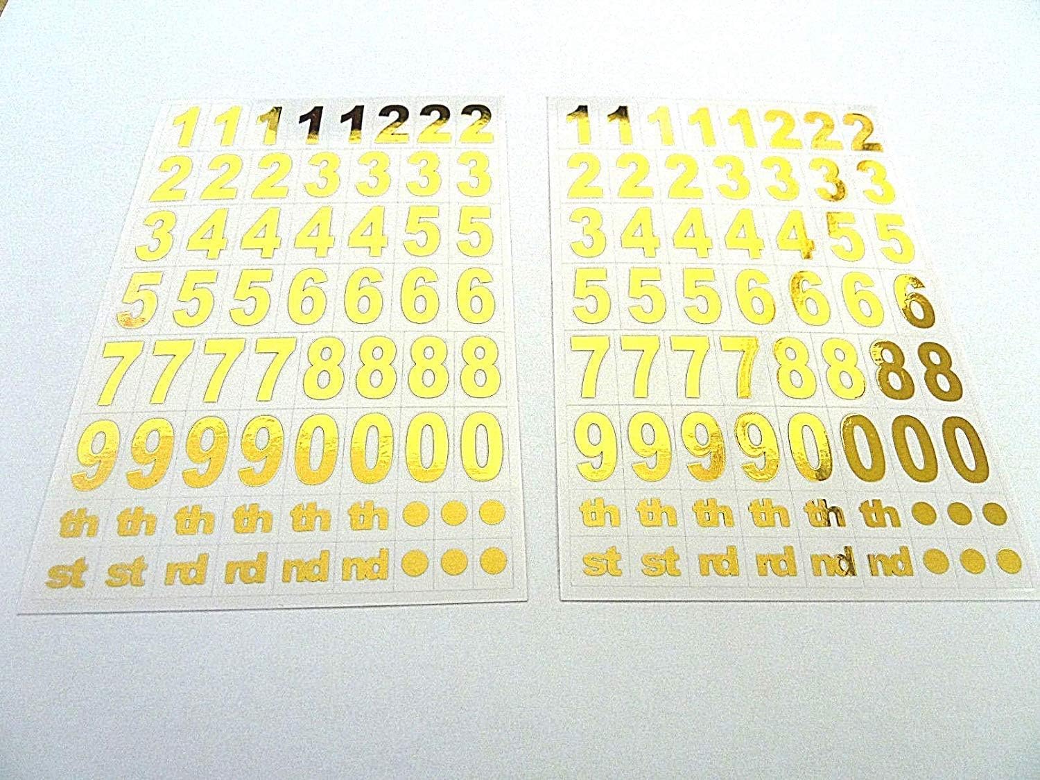 13.5mm Gold on Clear Vinyl Sticky Numbers, Number Stickers Amazon.co