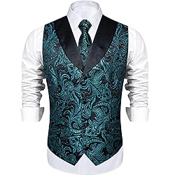 DiBanGu Mens Vest and Tie Set Formal Paisley