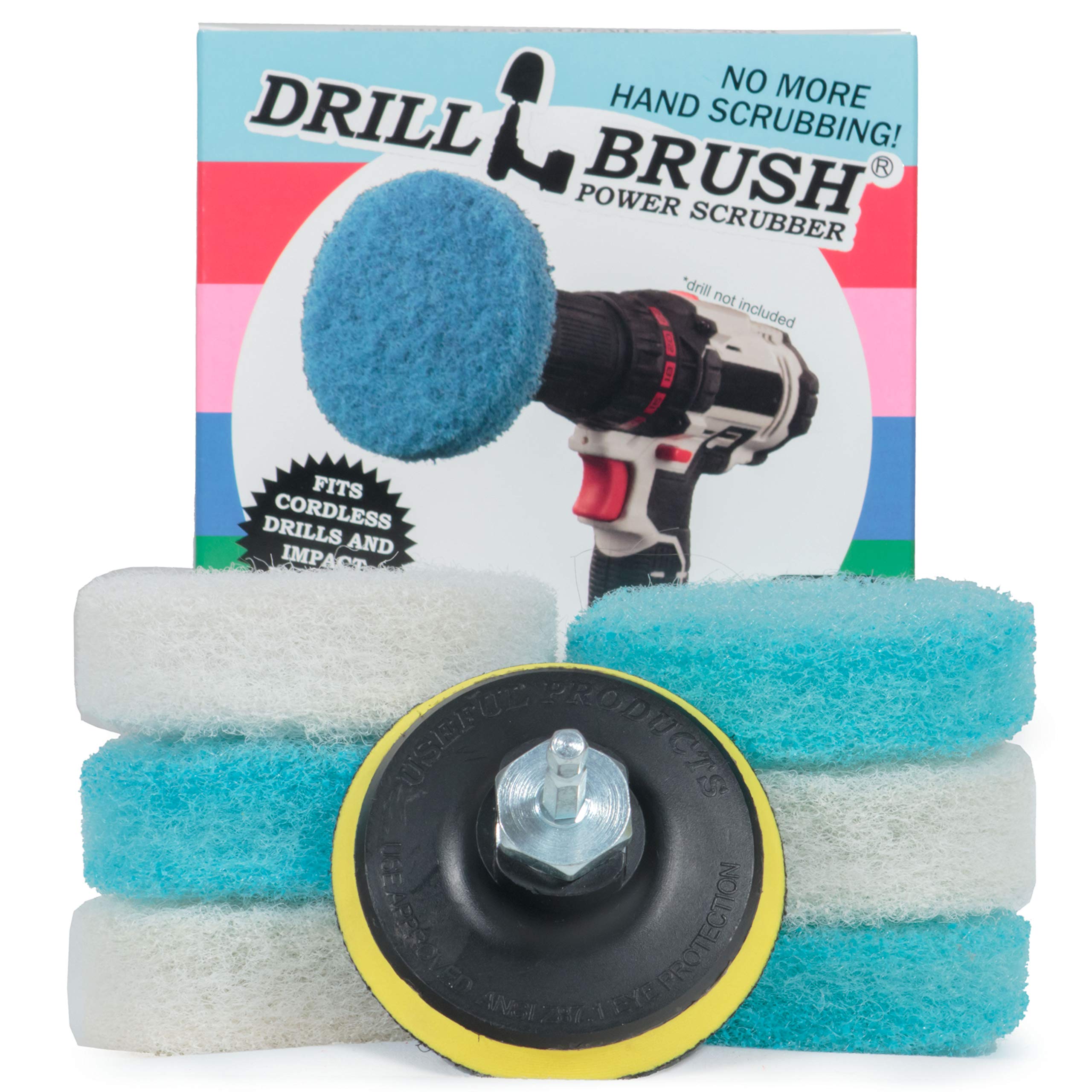 Drillbrush Bathroom Accessory Scrubber Pad Kit - Great For Shower Cleaning, Bathroom Cleaning, And General Purpose Scrubbing