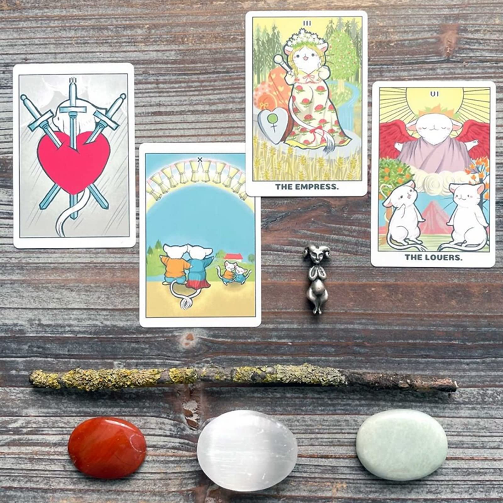 mrdiyshisha Tarot of Mugi, 78 Adorable Tarot Cards, Animal Tarot Deck for Beginners