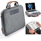 Nauttxon Hard Laptop Case 14 Inch for HP Dell Lenovo ASUS Acer - 2 in 1 Laptop Sleeve & Lap Desk with Stopper and Book Clip - Shockproof Waterproof 15.3 MacBook Air M4 M3 Case - Gray