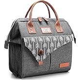 Lekesky Lunch Bag for Women Insulated Lunch Box Leakproof Lunchbox for Adult Work, Grey
