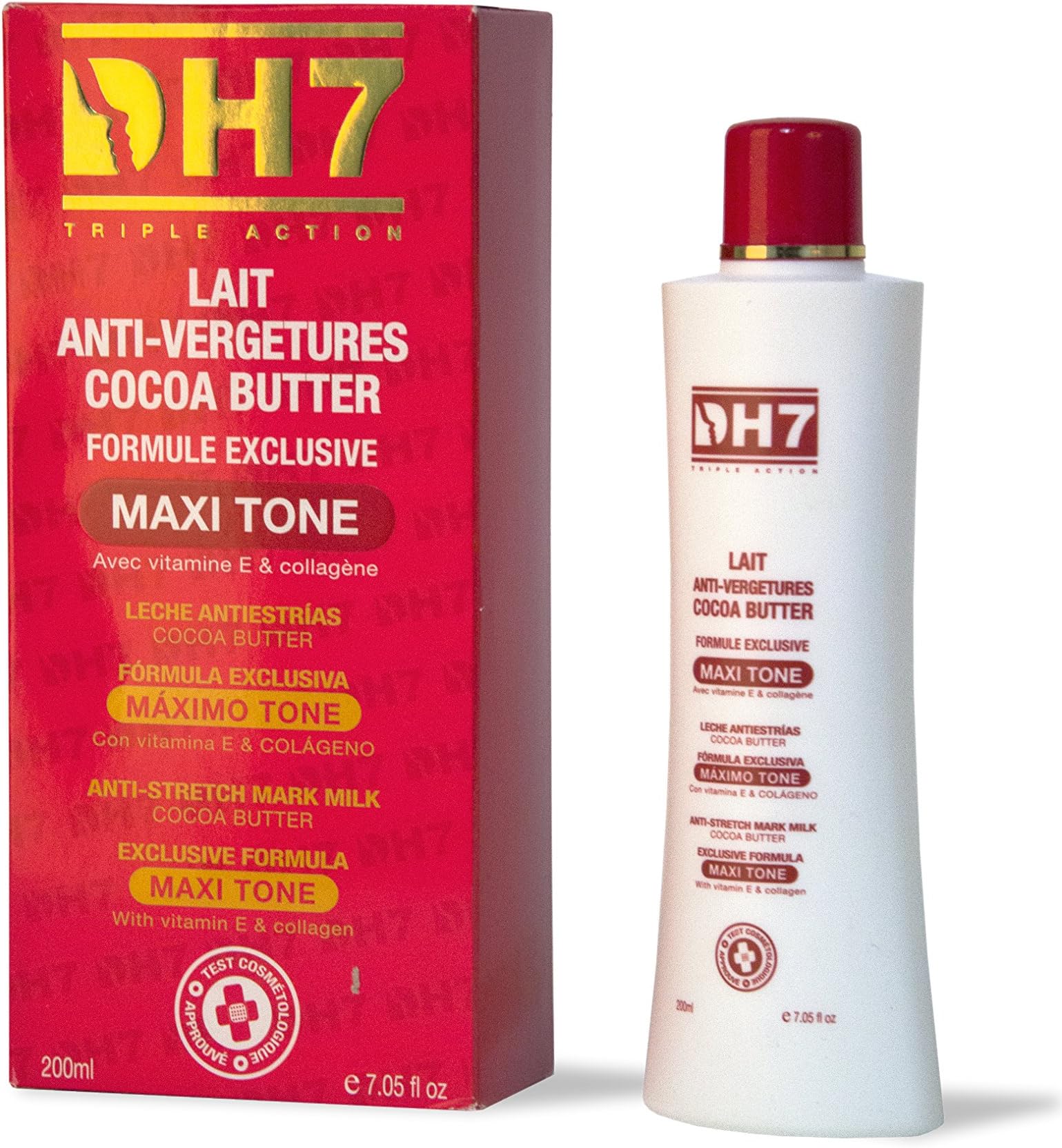 DH7 ANTI-STRETCH MARK CREAMY LOTION WITH COCOA BUTTER, VITAMIN E & COLLAGEN 200ml - EXCLUSIVE FORMULA MAXI-TONE - BY ELYSEESTAR