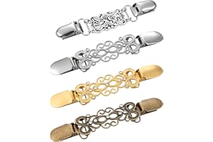 Ruisita 4 Pieces Vintage Dress Clips Retro Shirts Mitten Sweater Shawl Cardigan clothing Cinch Clips for Women & Girls