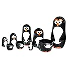 Penguin Nesting Dolls - 6 Matryoshka Penguins - All Hollow To Fit Inside Each Other