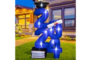 YAVOCOS 6FT Inflatable Graduation Party Decorations 2024- Blow Ups Graduation Gifts with LED Light Inflatable Graduation Yard Sign 2024 for Party Supplies Indoor Outdoor Yard Lawn Decorations