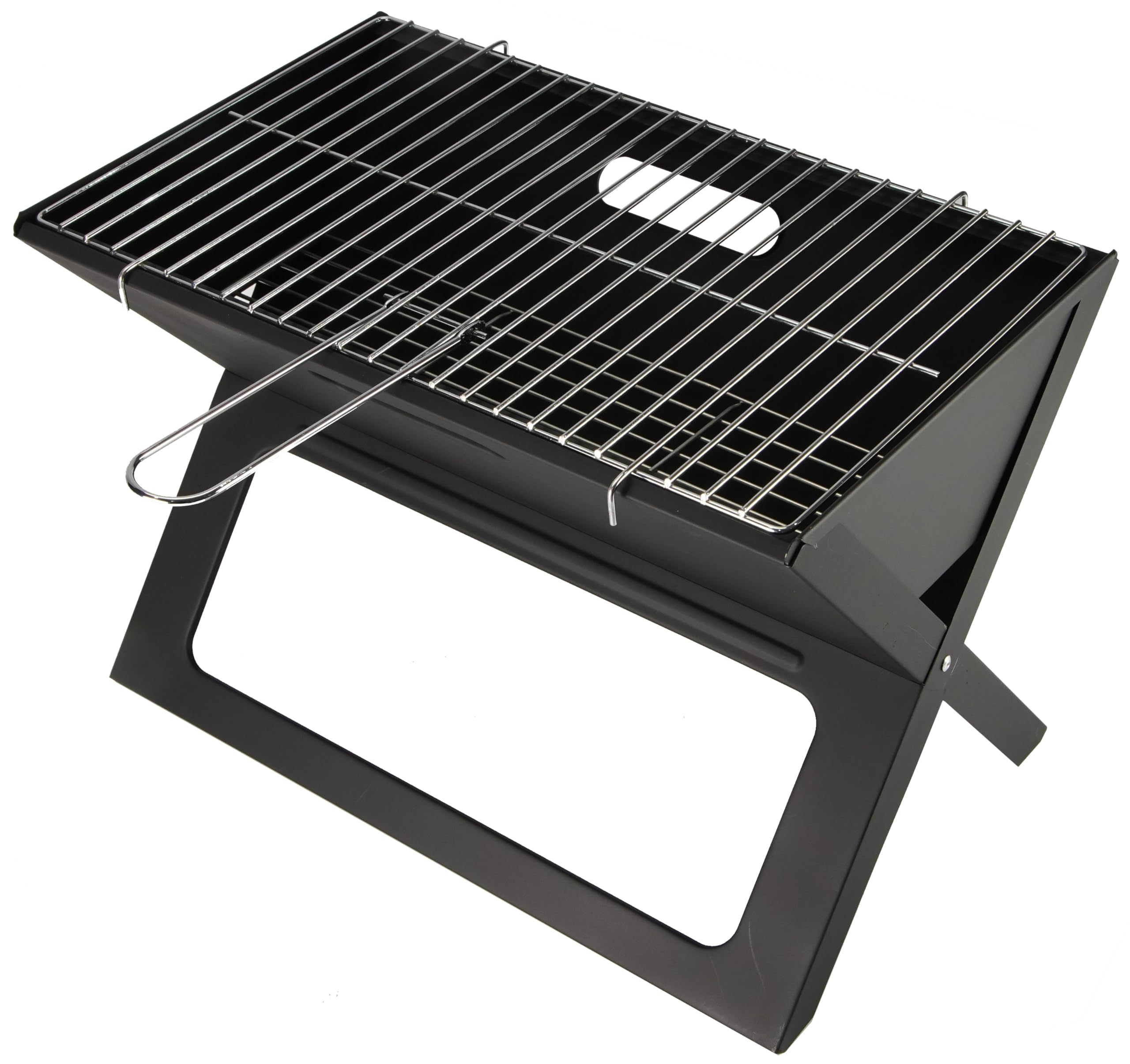 Direct Designs - Notebook Folding Grill - Portable Picnic BBQ with Chrome Plated Cooking Grid (Black)