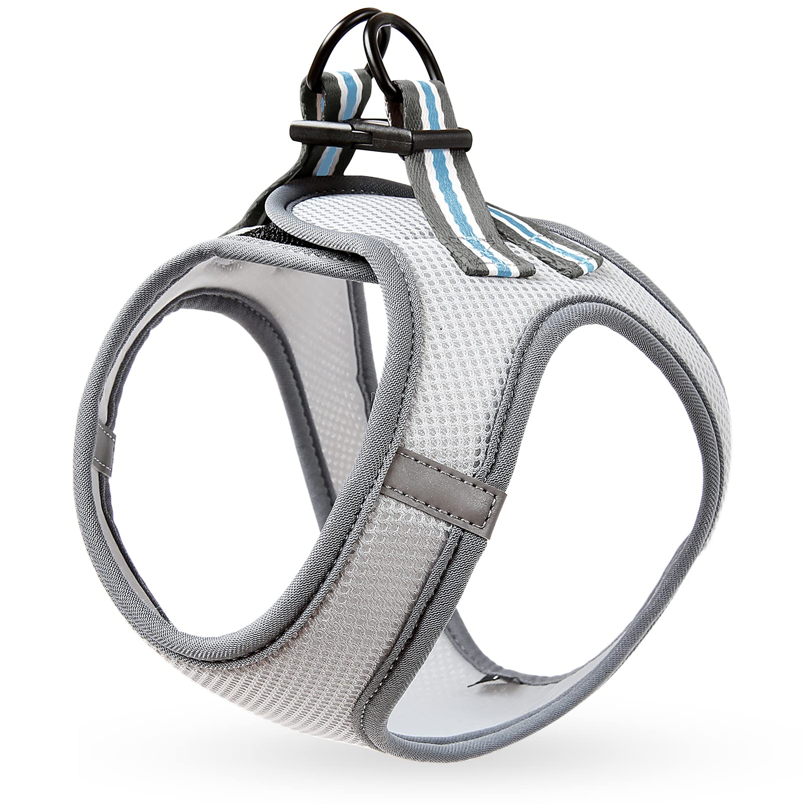 HEELE Dog Harness Small Dog Puppies Step-in Harness Soft Mesh Anti-Escape, Reflective Loop Harness Lightweight Comfortable for Training Walking Running, Grey, XS