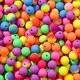 BERMRO 10mm Acrylic Beads 400pcs Color Acrylic Beads Assorted Colors Round Bubble Beads for DIY Craft Jewelry Necklace Making (Color)