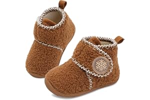 JOINFREE Toddler Slippers Boys Girls House Fleece Booties Baby Warm Winter Boots Kids Bedroom Indoor Shoes Cozy Outdoor Walking Shoes