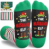 HAPPYPOP Christmas Gifts for Men - Secret Santa Socks Xmas Stocking Stuffers for Him Green