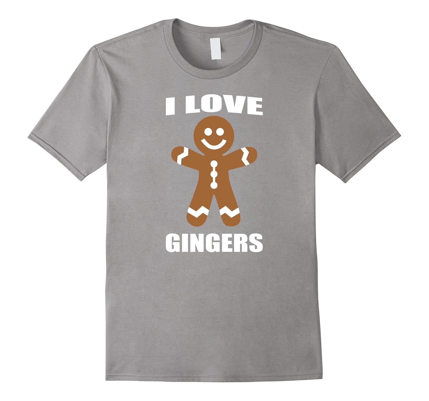 I Love Gingers Gingerbread Man Funny Holiday T-Shirt-Rose