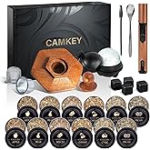 23Pcs Whiskey Smoker Kit with Torch-12 Wood Chips, Ice Ball Mold, Cocktail Smoker Infuser Kit, Old Fashioned Drink Smoker Kit, Birthday Bourbon Whiskey Gifts for Men,Dad,Him, Valentine's Day Gifts